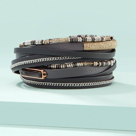 Stella & Dot - Yves Wrap bracelet, grey - Picture 1 of 5